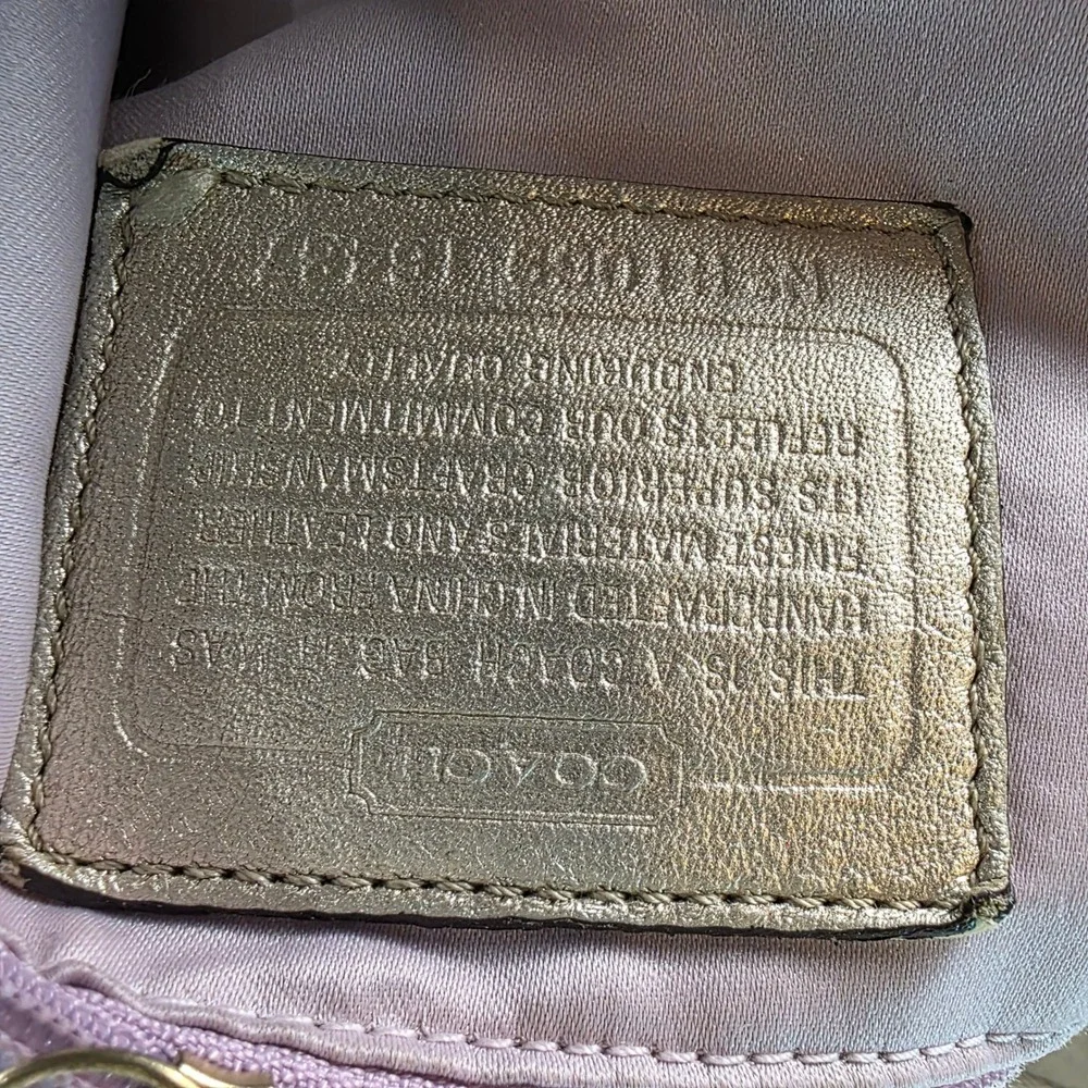 Coach Colette Large Signature Tote Champagne Gold Metallic Leather Bag 16491 - Picture 9 of 12